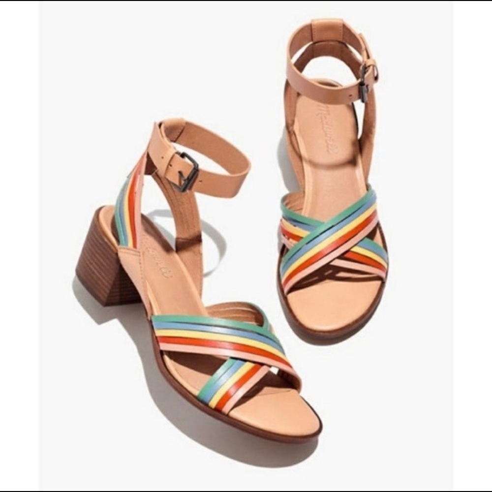 NWOB Madewell Samira Heeled Rainbow Sandals 6